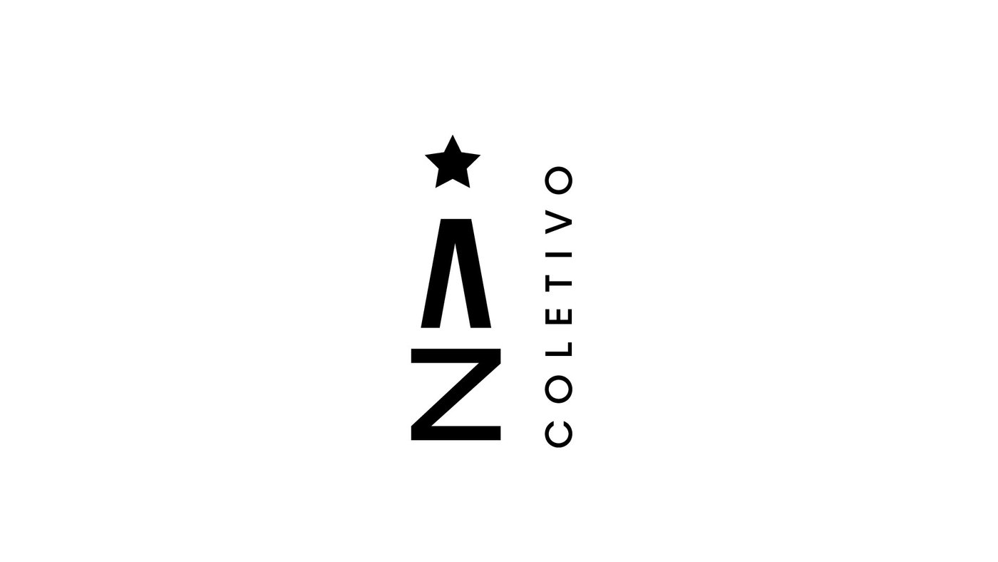 As Zucas Coletivo logo: a star above a stacked A and Z monogram, with COLETIVO set vertically alongside