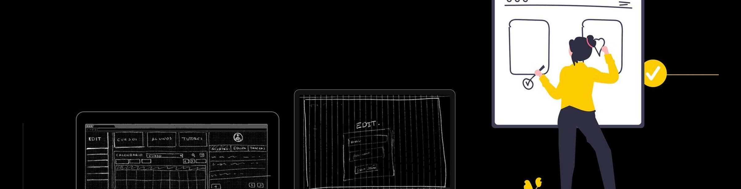 EDIT UX/UI case study, final prototype shown on a laptop mockup